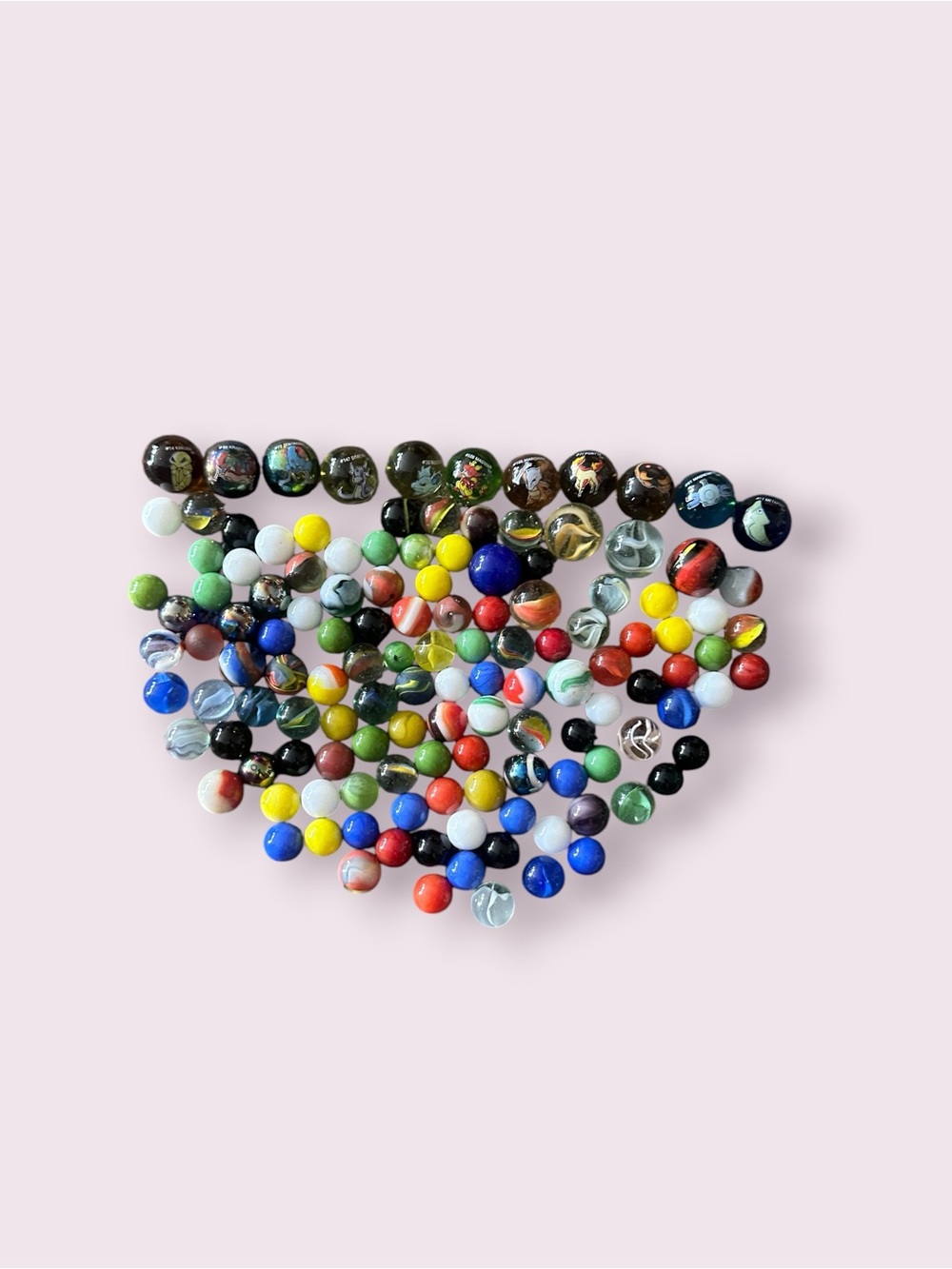 Colorful Glass Marbles Lot - Assorted Bright Mix 11 Pokemon 119 Regular